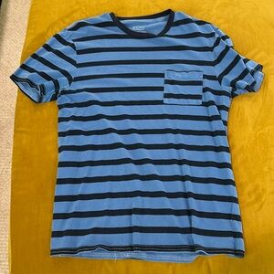 J Crew Men's medium striped blue and black short sleeve Tee. Great condition!